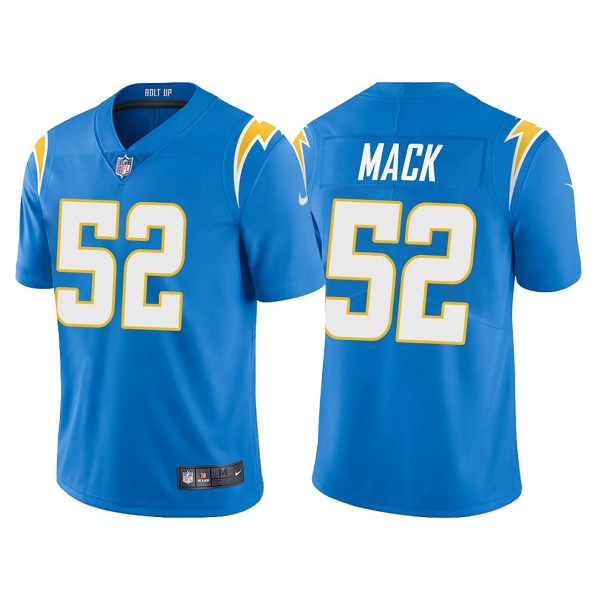 Men's Los Angeles Chargers #52 Khalil Mack 2021 Blue Vapor Untouchable Limited Stitched Jersey